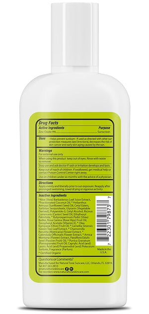 SPF15 Broad Spectrum Natural Sunscreen, Soothing &amp; Hydrating Sunscreen Lotion, Plant-Based Sun Block, Water-Resistant Sun Screen Protector for Face and Body, 4oz - Natural Tone Organic Skincare