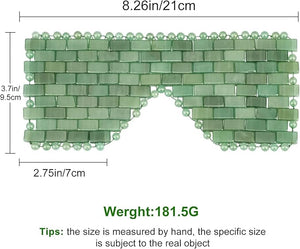 ideayard Jade Eye Mask Cooling Facial Mask 100% All Natural Adventurine Quartz Eliminate Wrinkles Puffiness &amp Migraine Relief Mask