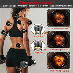Smart Cupping Therapy Massager Set 4 in 1 Cupping Kit for Massage Therapy Portable Electric Cupper for Targeted Pain Relief Knots Aches Muscle Soreness Circulation &amp Tighter Skin