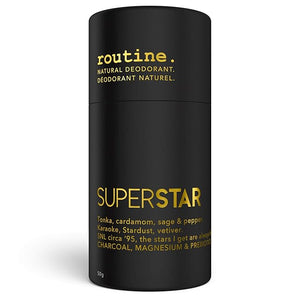 ROUTINE Natural Deodorant Stick for Women and Men - 50g | Antiperspirant Deodorant for Sensitive Skin | Activated Charcoal Magnesium and Prebiotics | Aluminum Free Deodorant ? Superstar