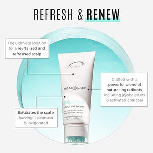 Malibu C Head Lab Scalp Scrub - Gentle Scalp Exfoliator Enriched with Activated Charcoal and Jojoba Esters - Clean, Vegan Hair Care (6 oz)