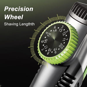 HURRISE Hair Clippers Powerful Motor Precise Cuts Adjustable Length Beard Shaver Ergonomic Handle Rechargeable Home Use Travel (Green)