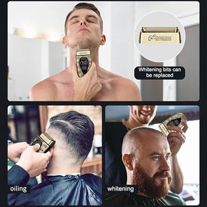 Men's Electric Shaver Reciprocating Cordless Beard Trimmer Rechargeable Grooming Shaving Hair Removal Portable Electric