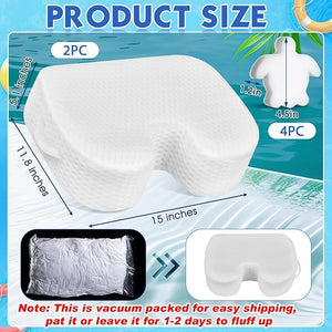 Tinideya 2 Pcs Hot Tub Booster Seat for Adults with Suction Cups and 4 Pcs Hot Tub Sponge Air Mesh Portable 15 x 12 x 5 Inch Seats Washable Inflatable Accessories for Spa Cushion(White)