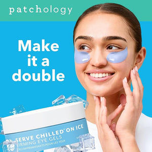 Patchology Serve Chilled On Ice Firming Under Eye Mask Patches with Peptides Cloudberry Oil &amp Bakuchiol ? Hydrogel Patches for Dark Circles Puffiness Fine Lines ? Ideal Travel Essential - 15 Pa