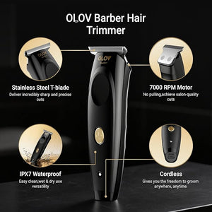 Hair Trimmer for Men Cordless T-Blade Beard Trimmer Professional Rechargeable Hair Clippers for Hair Cutting &amp Grooming