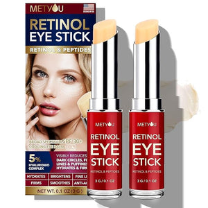 Retinol Under Eye Brightener Stick Dark Circles Under Eye Treatment for Women with 5% Hyaluronic Acid Complex - Anti Aging Eye Cream for Puffiness and Bags Hydrates Firms and Brightens Eyes 0.1oz(3g