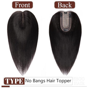 SEGO Real Human Hair Topper for Women No Bangs Hair Topper with Anti-Slip Clips (10 Inch#1B Natural black)