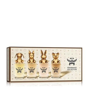 MCM Fragrance Collection Eau de Parfum Mini Gift Set (Darling Doxie Charming Pup Jolly Rabbit and Mighty Bear) - 4 x 0.34 Fl. Oz. Perfume Spray
