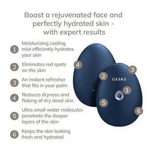 GESKE SmartAppGuided¢â Facial Hydration Refresher | 4 in 1 | Water Atomizer | Moisturizing Spray Machine | Face Mister | Humidifier for Natural Glow | Reduce Redness &amp; Dry Skin