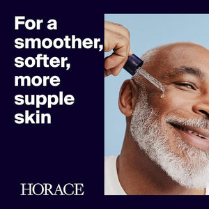 HORACE Hyaluronic Acid + Panthenol Face Serum for Men ? Advanced Moisturising Facial Treatment for Dry Skin Dehydration Lines and Elasticity ? Vegan Skincare for All Skin Types ? Unscented 30ml