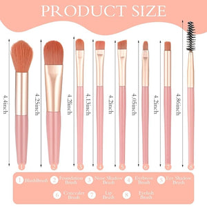 16 Sets Travel Makeup Brush Set Synthetic Fiber Face Foundation Make up Brushes Bridesmaid Gift with Travel Makeup Bag for Wedding Bridal Shower Favors Bachelorette Party Gift (pink)