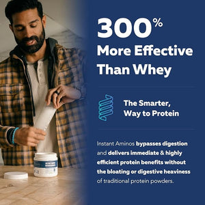 Instant Aminos - EAA+BCAA - 10 Essential Amino Acids Supplement - Rapid Absorption Zero Digestion - Supports Lean Muscle Recovery &amp Aging - 321% DIAAS Protein Score - Wild Berry (30 Servings)