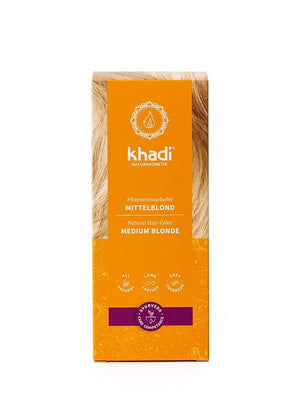 khadi MEDIUM BLONDE Natural Hair Color - Dips your hair in a warm medium blonde with velvety color reflections - 100% herbal &amp natural - 3.5 oz