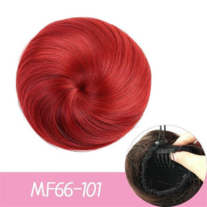Messy Hair Bun Synthetic Hair Bun Straight Chignon for Women Girls, Clip in Hair Tail Extension Hairpiece Drawstring Ballet Hair Bun Ponytail Extension Ponytail Hairpiece for Daily Wear (Color : 101