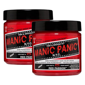 MANIC PANIC Classic Red Passion Semi Permanent Hair Color - Medium Cherry Red Hair Dye for Women &amp Men That Lasts 4-6 Weeks - Vegan Ammonia &amp Cruelty-Free - Create &amp Mix Custom Shades (4o