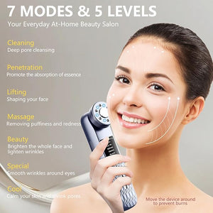 MASIKE Multifunctional Facial Device Portable Electric Face Massager 7 in 1 Red Light Therapy for Facial Massager Tool for Skin Care at Home