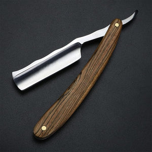 Vintage Old Style Straight Edge Stainless Steel Barber Razor Wooden Handle Folding Shaving Knife Hair Removal Tools