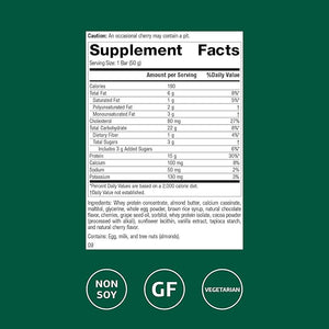 Standard Process StandardBar Cocoa Cherry - Daily Energy Support Food Bar - Nutrition Bar with Carbohydrates &amp Protein - Workout Snack Bar - 18 Pack