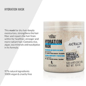 Lendan - Hydrating Hair Mask - Terra Hydration Mask - 500 ml - for Dry and Damaged Hair - Hydrates and Repairs - Prevents Color Loss - Anti-Frizz