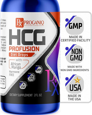 X PROGANIQ Profusion HCG Drops - Advanced Weight Management Formula with African Mango - Hormone Free Drops for Women &amp; Men - Made in The USA - HCG Drops for Weight Management - 30 Day Supply