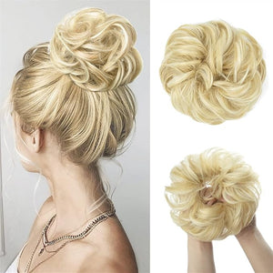 EARSHOT Hair Buns Hair Piece 1 Pack Synthetic Bun Hair Extensions Messy Curly Wig Donut Hair Bun with Elastic Rubber Band Hair Bun for Women Hair Accessories For Girls (Color : 12-24, Size : 1 PC)