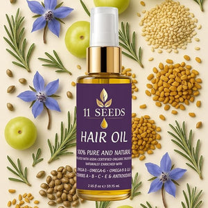 Hair Oil Naturally Enriched with Omega-3-6-9 GLA Vitamins A B C E Lightweight Blend Supports Revitalize Shine Frizz Control Color Safe Helps Reduce Split Ends UV &amp Heat - Silicone Free