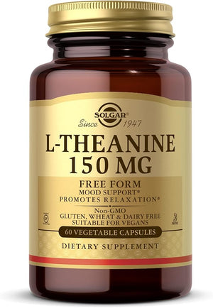 Solgar L-Theanine 150 mg - 60 Vegetable Capsules - Promotes Relaxation - Non-GMO, Vegan, Kosher &amp; Gluten Free - 60 Servings