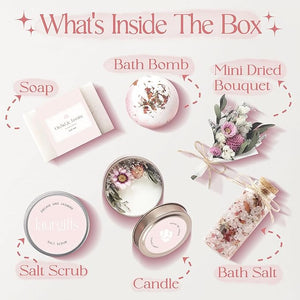 Birthday Gifts for Women ? Luxury Bath Sets &amp; Self Care Box ? Christmas Gifts for Women ? Small Orchid &amp; Jasmine Spa Basket for Mom, Sister, or Friend