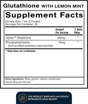 Quicksilver Scientific Liposomal Glutathione - Superior Absorption Oral Glutathione Supplement for Detox &amp Immune Support - Lemon Mint (1.7 fl oz)