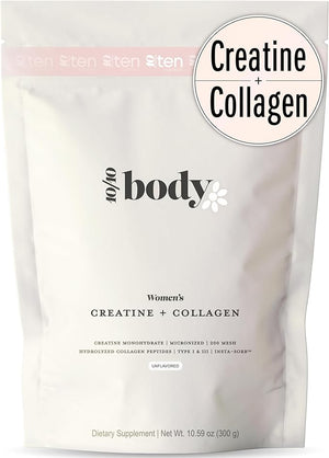 New - Creatine + Collagen for Women ? Supports Lean Muscle Growth &amp Development Booty Gain Energy &amp Recovery ? 5g Creatine Monohydrate Plus 5000mg Collagen Peptides Combo ? Unflavored 30 Se