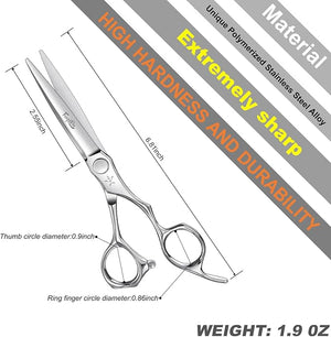 High-end Professional Extremely Very Sharp Barber Hair Cutting Scissors Hairdresser Shears For Hair 6 Inch Haircut Scissor Made Of Stainless Steel For Hairdressing Salon and Home Use