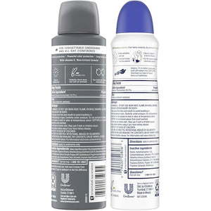 Dove Deodorant Spray Men+Care + Dove Advanced Care Deodorant for Women - Dry Spray Deodorant Antiperspirant for Men Women Teenagers with Moisturizing Oil Scented 3.8 Oz (6 Piece Set)