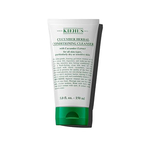Kiehl's Cucumber Herbal Conditioning Cleanser Gentle Face Wash for Dry &amp Sensitive Skin Leaves Skin Feeling Fresh with Cucumber Extract &amp Glycerin Non-drying Formula All Skin Types - 5 fl