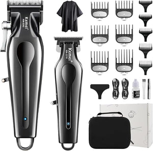 KEMEI Professional Hair Clippers Set for Men Clippers for Hair Cutting Cordless Rechargeable Hair Clippers Kit Haircut Clippers Hair Cutting Tools LED Display Gifts for Men