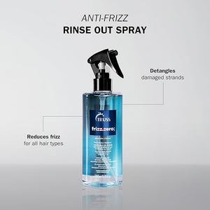 TRUSS Frizz Zero Liquid Hair Mask - Anti Frizz Hair Treatment Spray - Detangles &amp Brightens Damaged Strands - Provides Intense Shine &amp Cuticle Sealing (8.79 oz)