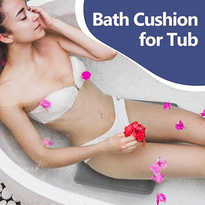 MABOZOO Bath Cushion for Tub with Powerful 4 Non-Slip Suction CupsQuick Dry Mesh Bathtub MatSpa Pillow Bath Accessories for Adults Indoor Outdoor (Gray)