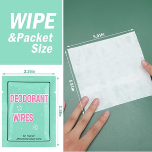 Loopeer 200 Pack Travel Antiperspirant Bulk Deodorant Wipes Individually Wrapped Body Wipes to Clean Skin Underarm Sweating Fresh Scented Towelettes Mini Purse Refresh Essentials for Men Women