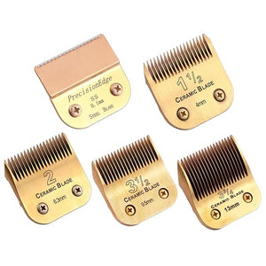 Professional Detachable Replacement Blades Set,Cut Length,Compatible with Andis AGC,BDC,BGC,MBG Series/Oster Classic 76/Star-Teq/Power-Teq/A5 Clipper (0.1mm-13mm 5 PACK) GOLDEN