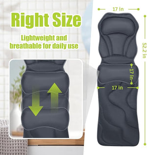 Full Body Bath Pillow for Tub - Extra Long &amp Thick Tub Pillow with Head Back &amp Lumbar Support 168 Non-Slip Suction Cups Soft 5D Mesh Spa Cushion Fits All Tubs-Gift for Soaking(Gray)