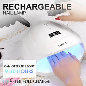 L'UGX Rechargeable UV LED Nail Lamp 60W Nail Lamp Professional Nail Dryer with 4 Timer Setting UV Light for Gel Nails Perfect for Salon &amp Home