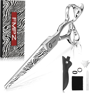 Hair Cutting Scissors Professional, 6" Barber Scissors, Hair Cutting Shears with 440C Steel - 60HRC Hardness Extremely Sharp with Ergonomic for Salon &amp; Home Use - Zebra style