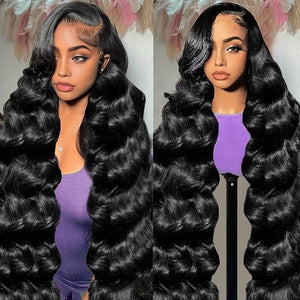 HD Lace Front Wigs Human Hair 13x6 Body Wave Lace Front Wigs Human Hair 200 Density Brazilian Virgin Wigs for Women Natural Black Body Wave Wig Glueless Lace Frontal Wig 26 Inch
