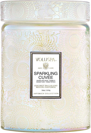 Voluspa Sparkling CuveeLarge Candle Jar18 Ounce100 Hour Burn Time Coconut Wax for Clean Burning Handcrafted in the USA