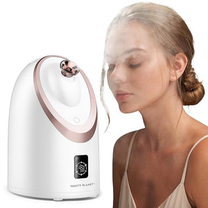 Senia Hot and Cold Facial Steamer by Vanity Planet - Detoxifying Aromatherapy Facial Steamer with Smart Steam Technology - Unclog Pores &amp Blackheads Cleaner Detoxifies Cleanses &amp Moisturizes
