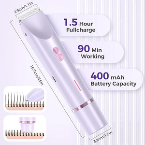 Upgrade 2 in 1 Electric Shaver for Women, 2025 New 2 in 1 Double-Headed Waterproof Wet and Dry, Dual Head Body Shaver Electric Trimmer for Women (Purple)