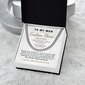 To My Man Necklace Custom Cuban Chain Necklace Gift For Husband Valentine Gift For Men Anniversary Birthday Gift For Him Husband Necklace From Wife Boyfriend Jewelry From Girlfriend