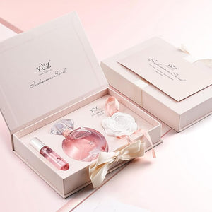 Ycz Golden Sands Women's Perfume Gift Set - 3-Piece Floral Oriental Fragrance with Grapefruit Rose Notes,50ml &amp; 15ml Perfumes,Camellia Diffuser Stone,Elegant Gift Box,Long-Lasting Sillage Unique G