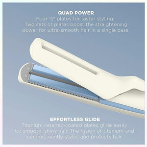 INFINITIPRO BY CONAIR QuadAir Flat Iron Hair Straightener Damage Control with Single Pass Straightening Quad Power is Four 1/2 Plates for Faster Styling and Less Damage