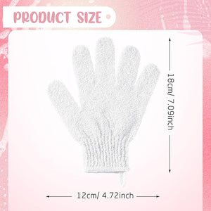 104 Pcs Exfoliating Glove Bulk Shower Gloves with Hanging Loop Exfoliating Body Scrubber Dead Skin Remover for Body Bath Beauty Spa Massage Scrubs Men Women Bathing(White)
